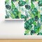 Jungle Tropical White Leaves Banana Leaf Hawaii Plant Custom Removable Wallpaper by Spoonflower Peel & Stick Wallpaper 2FT Wide